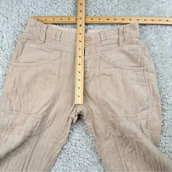 Free People Linen and Cotton Big Hit Slouch Pant in Prosecco. Button Fly. Small - Picture 13 of 15